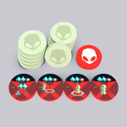 Аксесуари "On Mars: Alien Invasion - Wooden Alien Tokens"