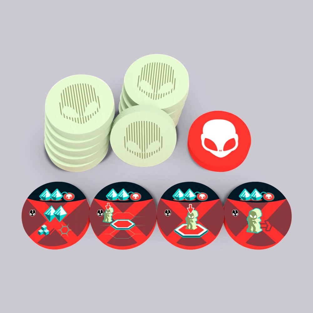 Аксесуари "On Mars: Alien Invasion - Wooden Alien Tokens"