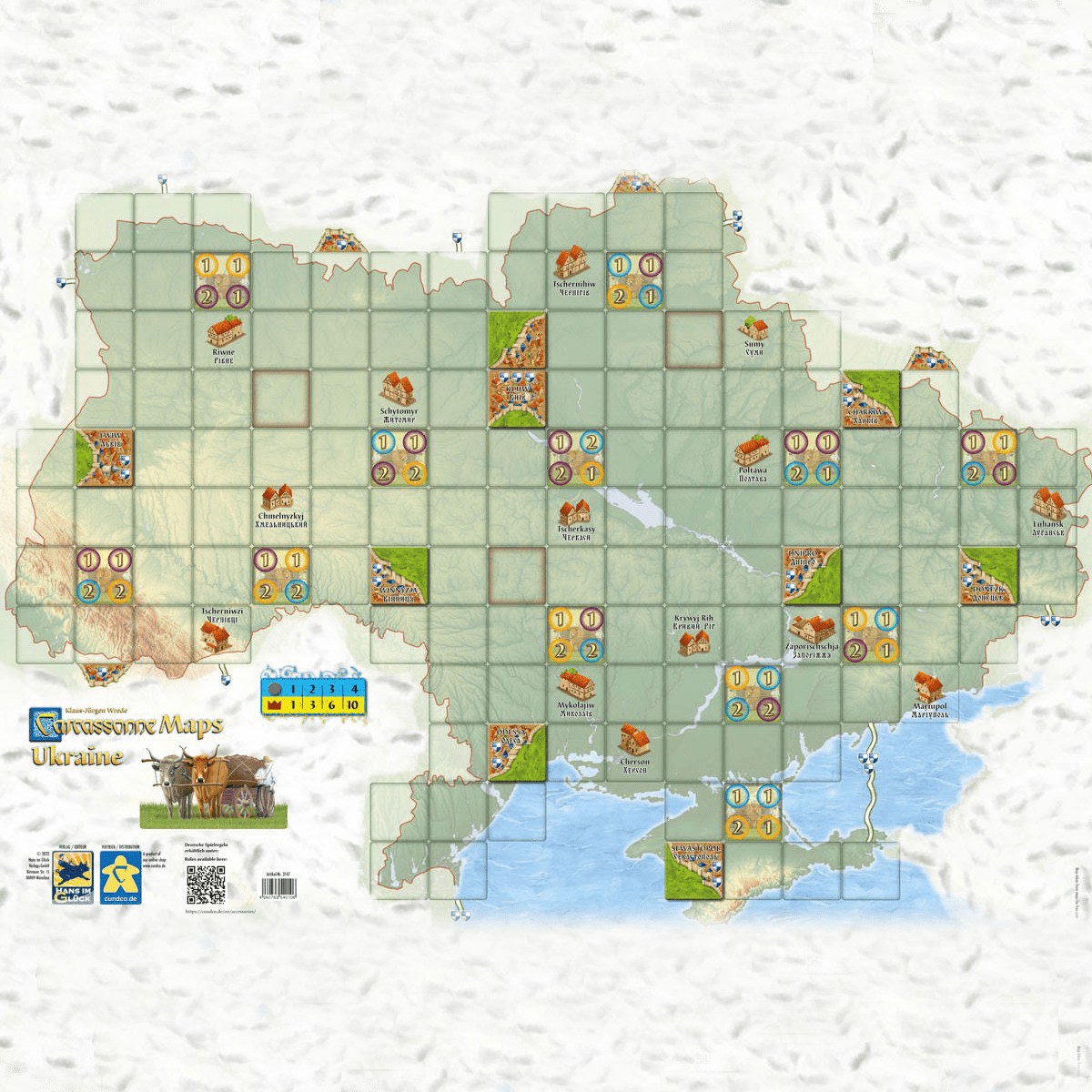 Настільна гра "Мапа України до гри Каркасон"