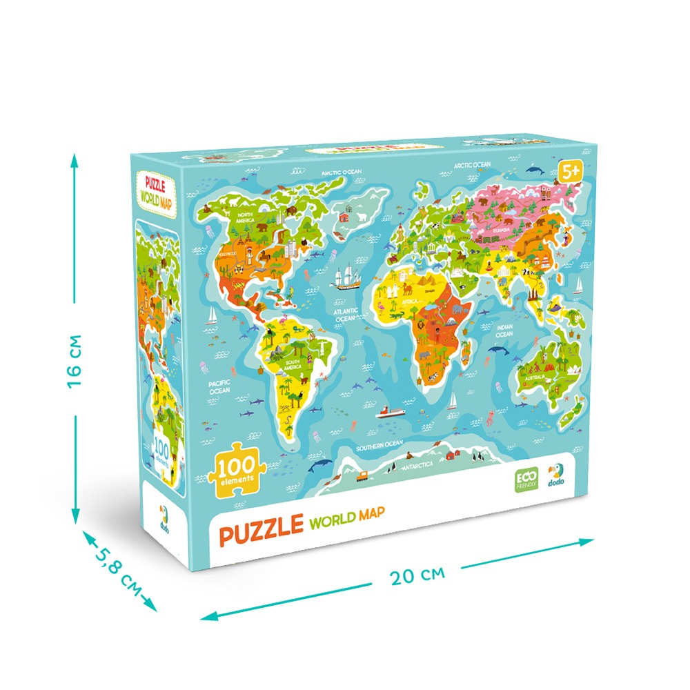 Пазл Dodo "Мапа Світу" (англійською) - Зображення 4