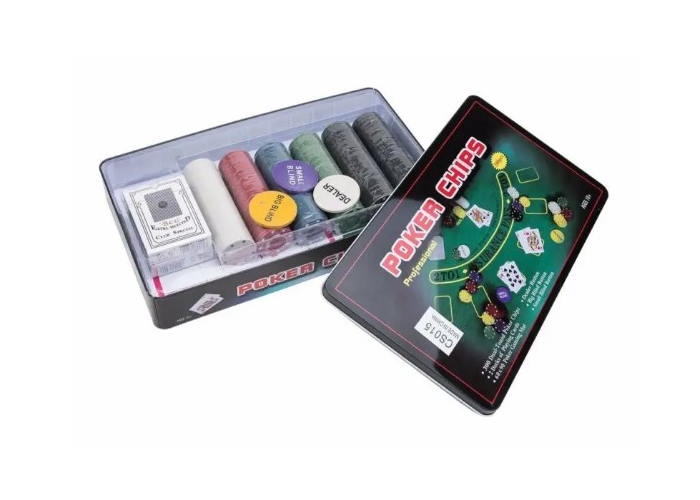 Покерний набір 300 фішок без номіналу + сукно (бляшана коробка) - Зображення 4