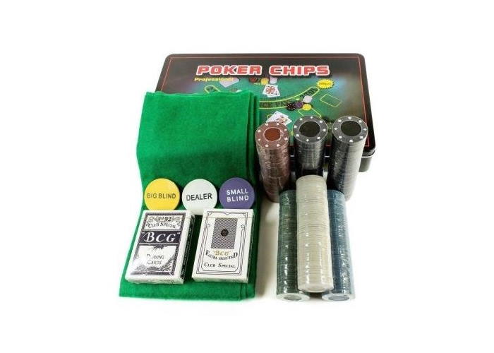 Покерний набір 300 фішок без номіналу + сукно (бляшана коробка) - Зображення 3