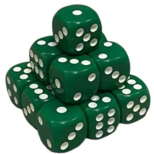 Кубик D6 з точками (зелений)