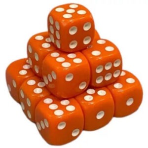 Кубик D6 з точками (помаранчевий) купити