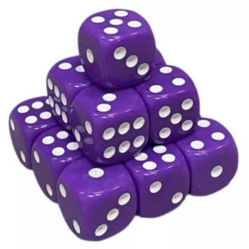Кубик D6 з точками (пурпурний)