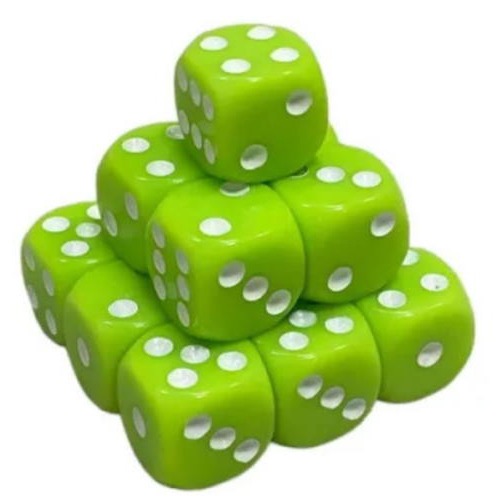 Кубик D6 з точками (салатовий)