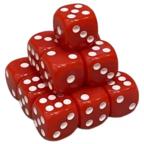 Кубик D6 з точками (червоний)