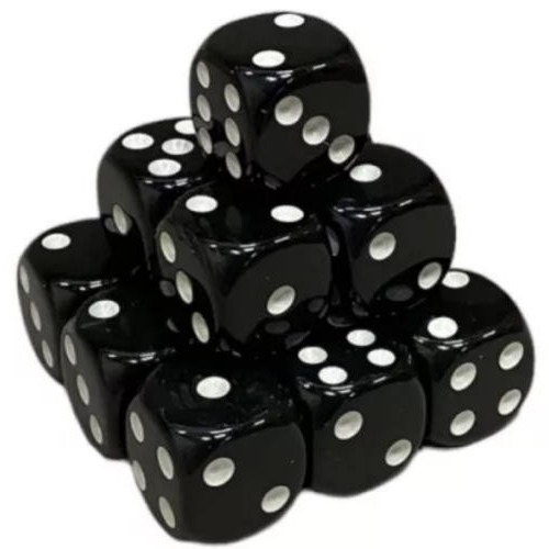 Кубик D6 з точками (чорний)