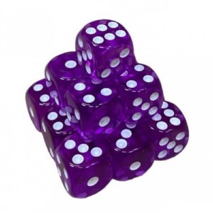 Кубик D6 прозорий з точками (пурпурний) купити