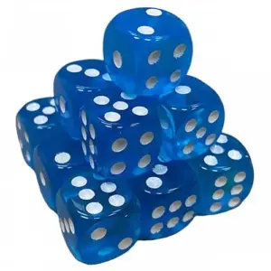 Кубик D6 прозорий з точками (синій) купити