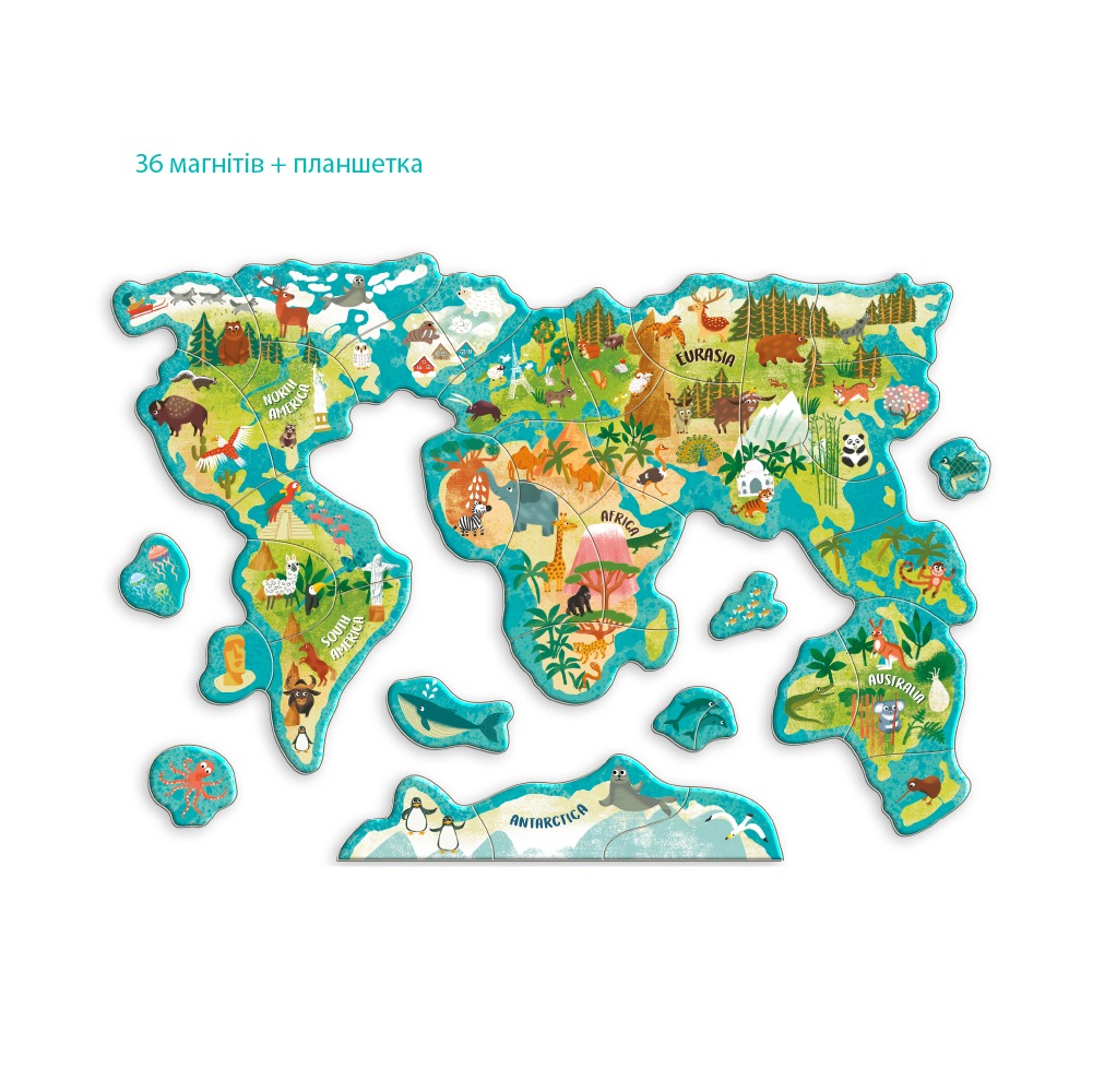 Магнітна гра "Мапа світу тварини" - Зображення 5