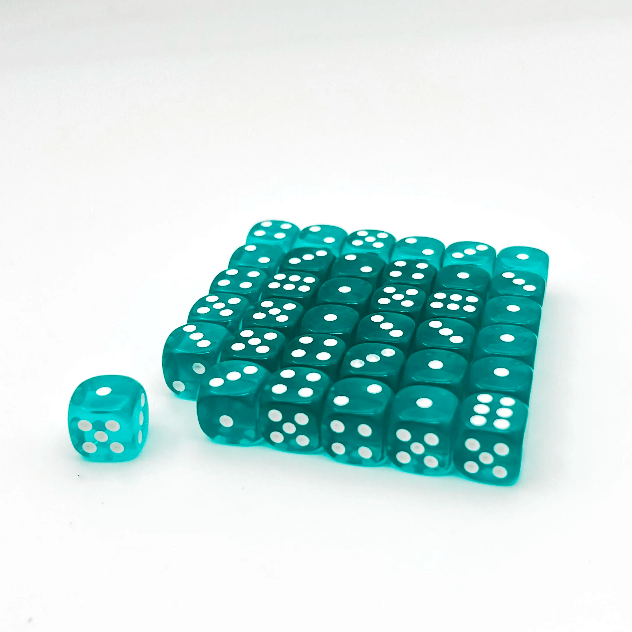 Кубик D6 прозорий з точками (малиновий) - Зображення 2