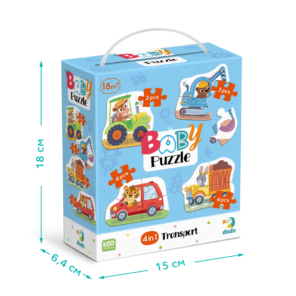 4 в 1 Baby puzzle. Транспорт - Зображення 3