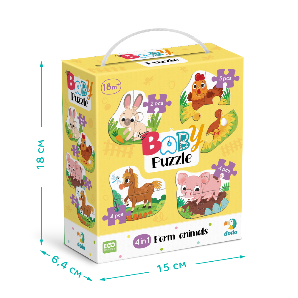 4 в 1 Baby puzzle. Сільські тварини - Зображення 3