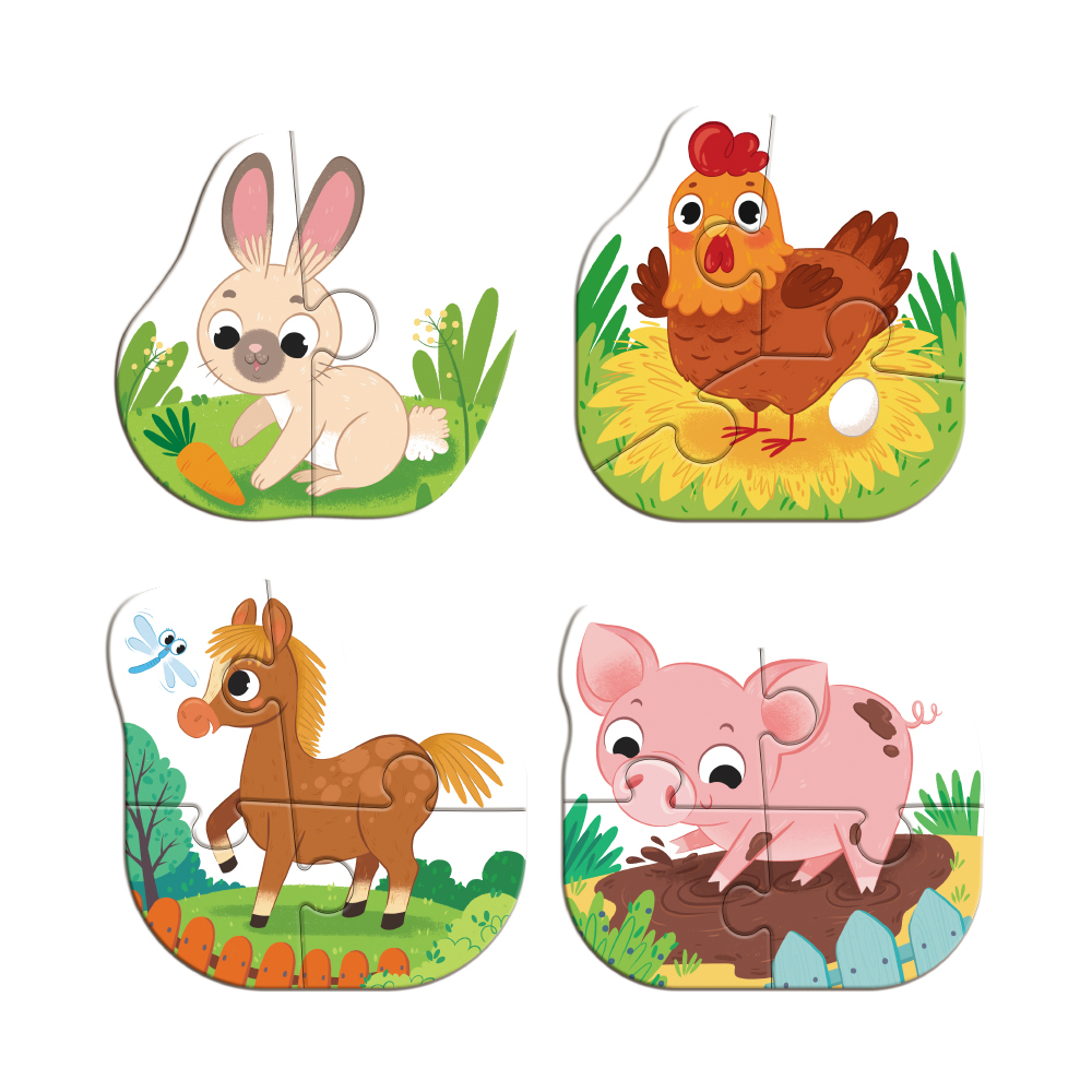 4 в 1 Baby puzzle. Сільські тварини - Зображення 4