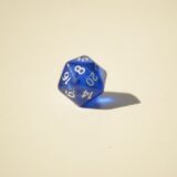Кубик D20 прозорий – Синій