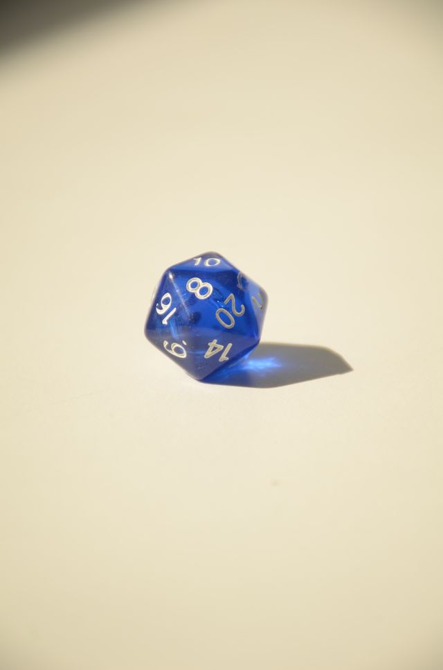 Кубик D20 прозорий – Синій - Зображення 2
