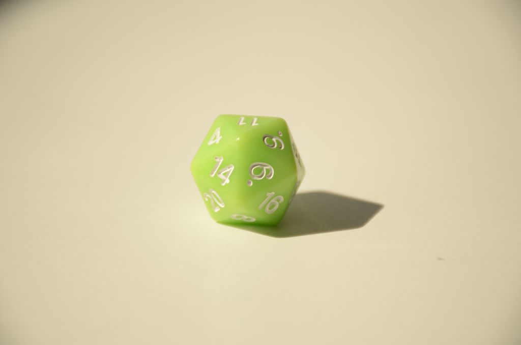 Кубик D20 – Салатний
