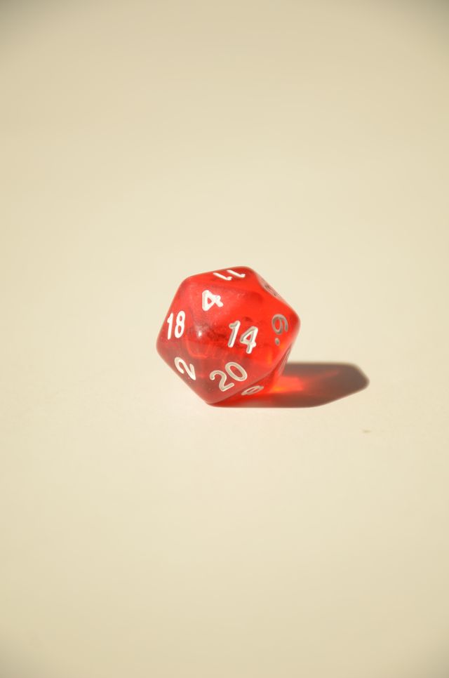 Кубик D20 прозорий – Червоний - Зображення 2