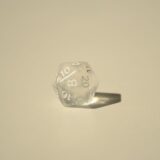 Кубик D20 прозорий – Білий